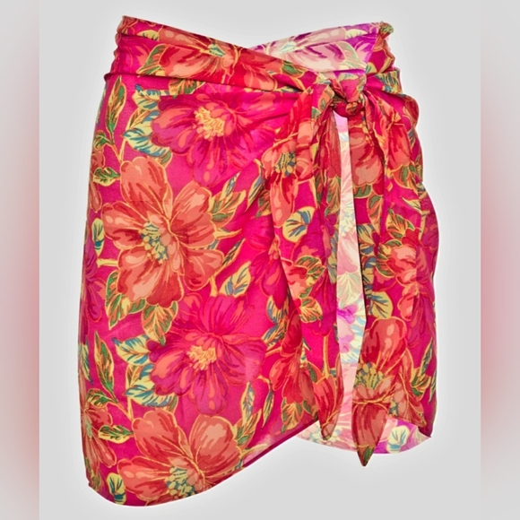 ☀️🆕️☀️ BEACH RIOT Melanie Sarong in Miami Peony- Plus Size - Picture 1 of 4